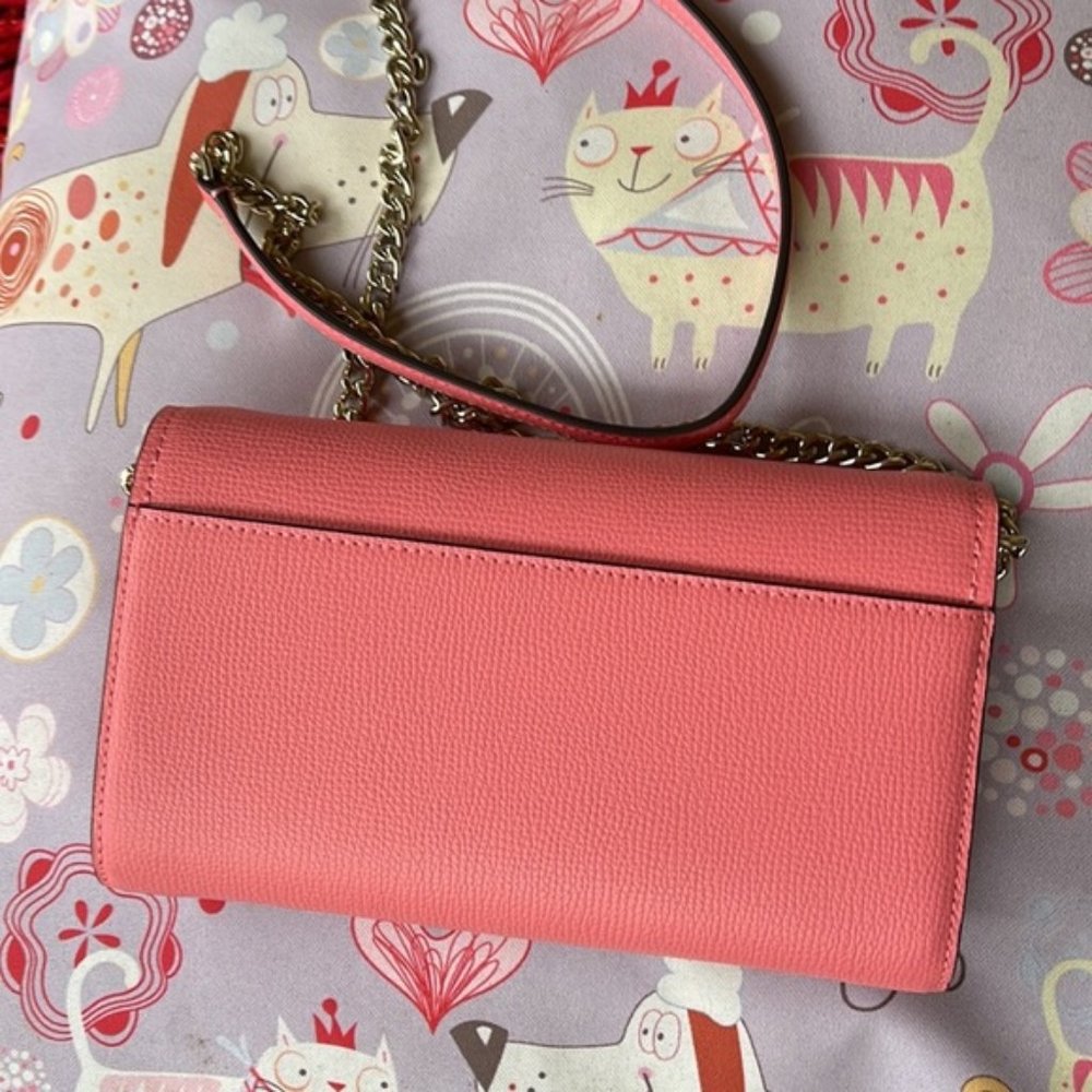 Kate Spade Chain Wallet Crossbody Clutch Pink - Picture 10 of 16